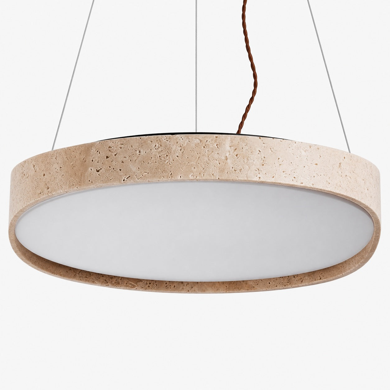 Miravelle Minimalist Pendant Lamp with Natural Stone Shade for Dining Room