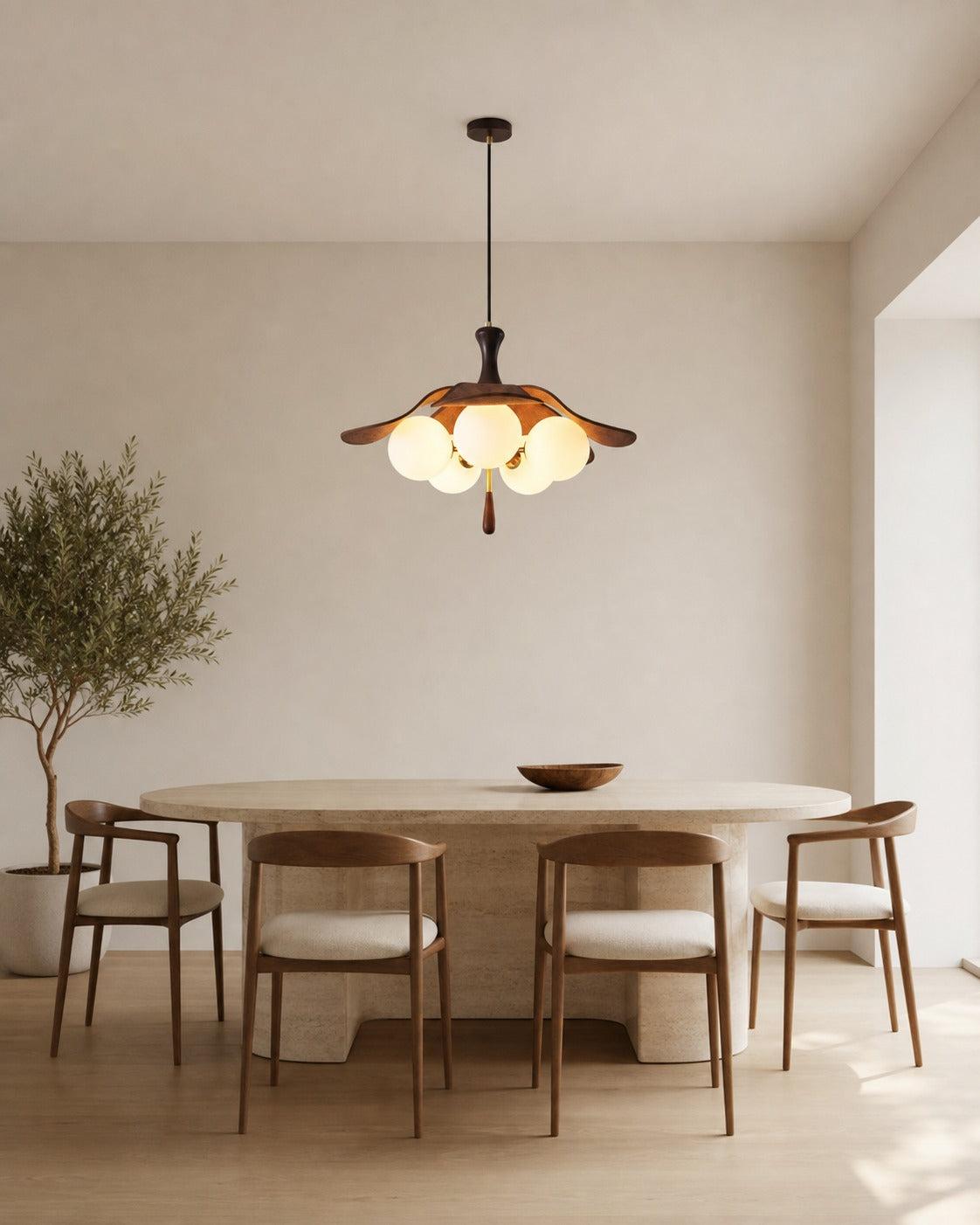 Orrise Series Sculptural Globe Cluster Pendant Lamp - Metal and Glass Pendant Light
