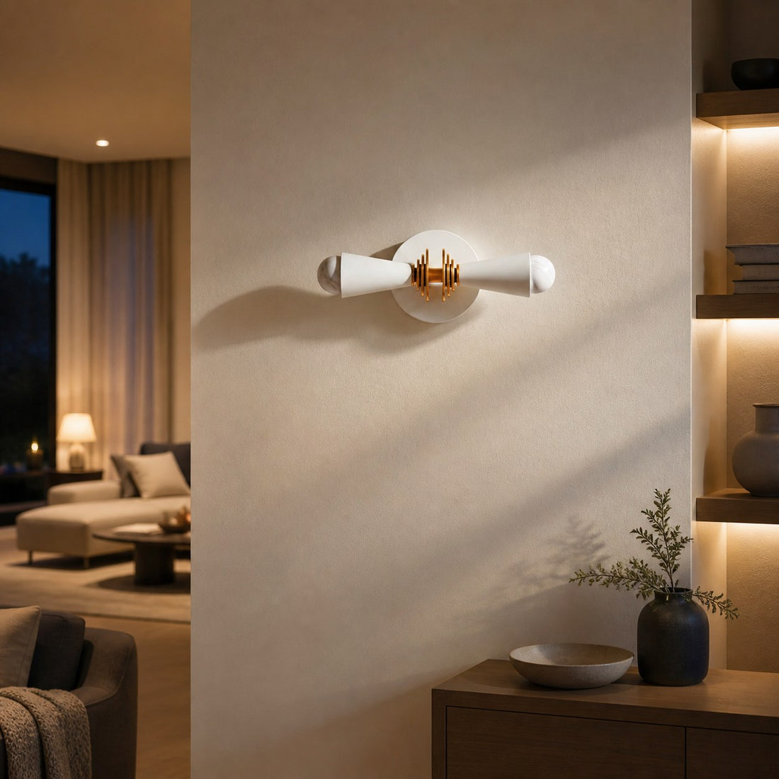 Pyralis Cone Art Deco Wall Light - Multi-Directional Sconce for Vanity or Wall