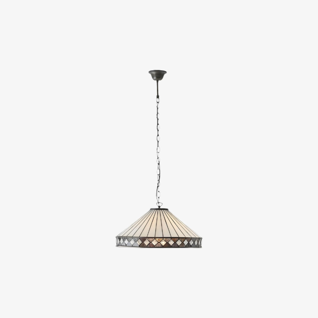 TF Fargo Pendant Light - Tiffany Style Lighting with an Art Deco Shade and Adjustable Chain