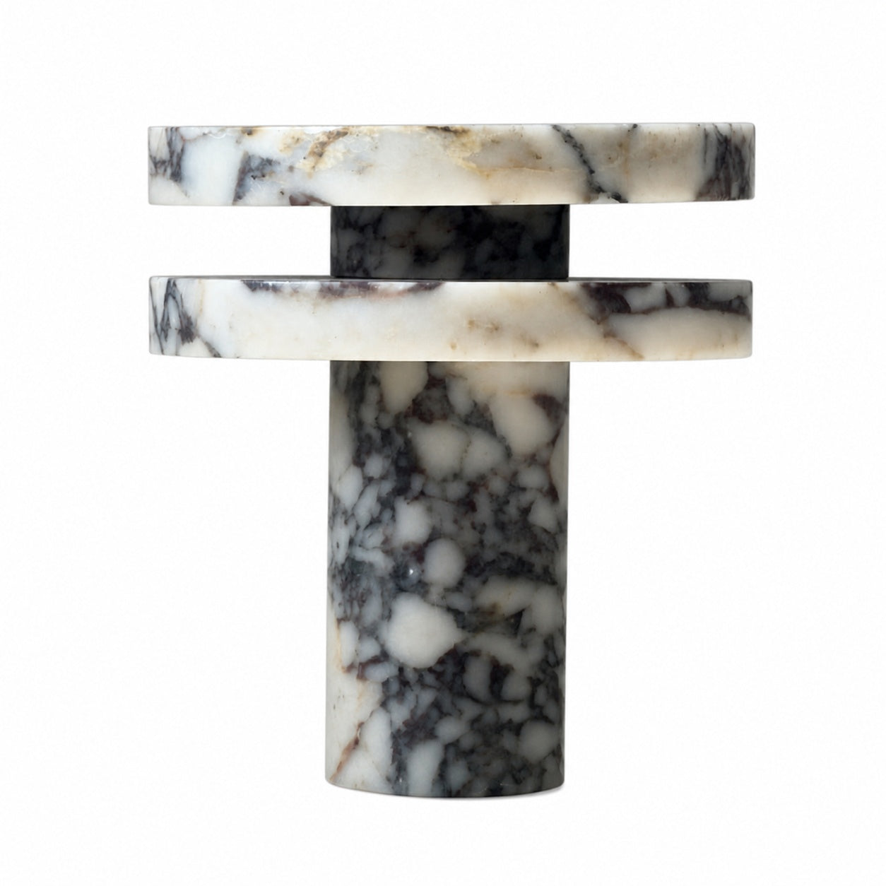 Modern Sculptural Table Lamp with Cylindrical Base Design for Bedroom Bedside and Living Room Use
