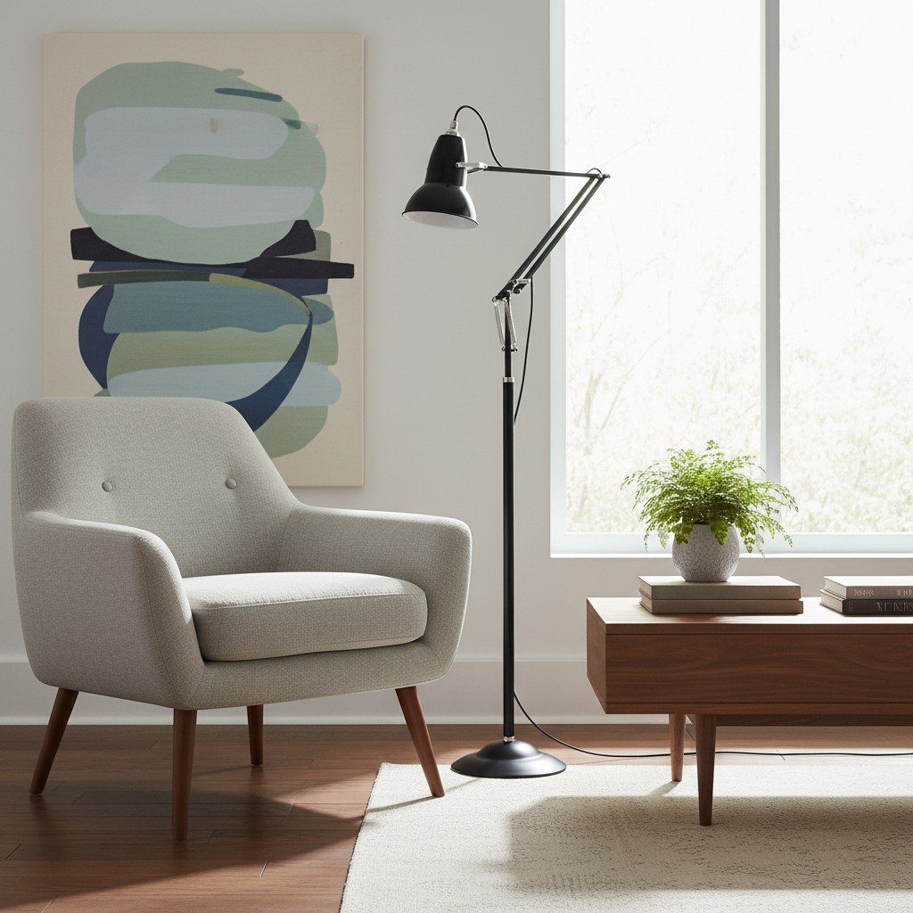 Original 1227 Classic Adjustable Floor Lamp with Slim Lines for Reading Areas