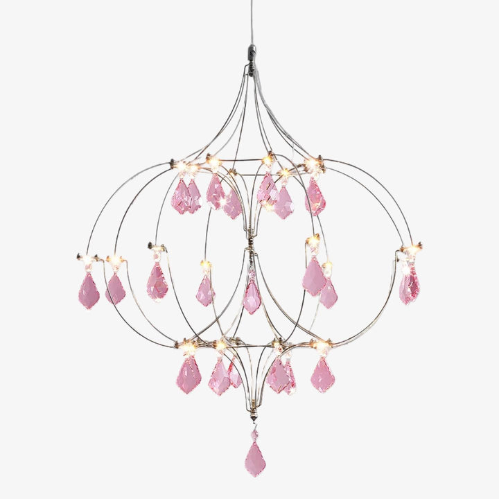 Crynora French Crystal Chandelier - Romantic Firefly Design in Luxe Style for Dining Room or Bedroom