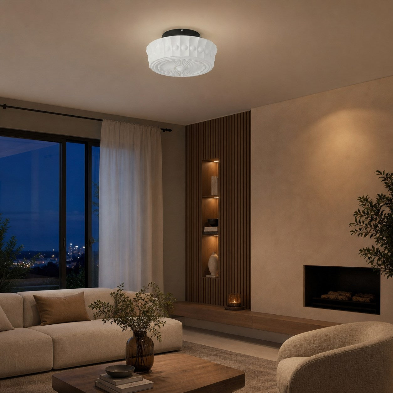Rigidus Curved Ceiling Light - Minimalist Glass for Living Rooms and Hallways