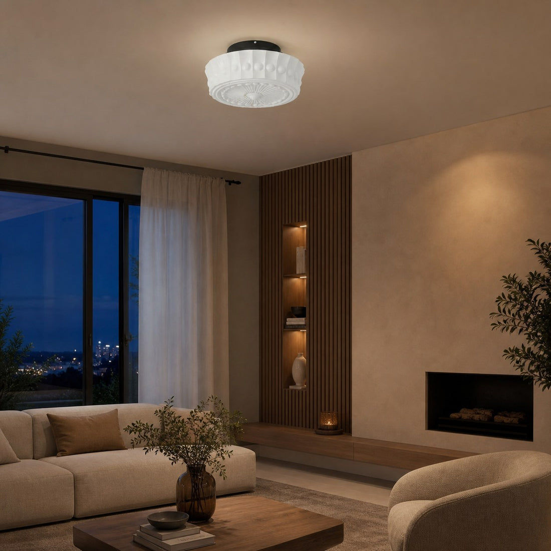 Rigidus Curved Ceiling Light - Minimalist Glass for Living Rooms and Hallways