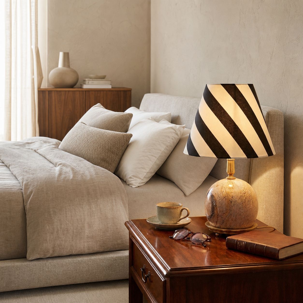 Modern Sculptural Table Lamp – Minimalist Decorative Light for Bedroom Living Room