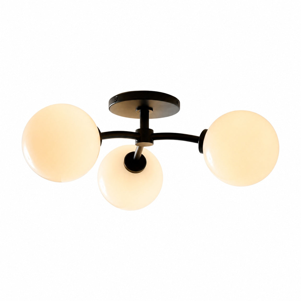 Arden Glass Contemporary 3 Light Ceiling Fixture - Sculptural Multi-Light Fixture for Living Spaces
