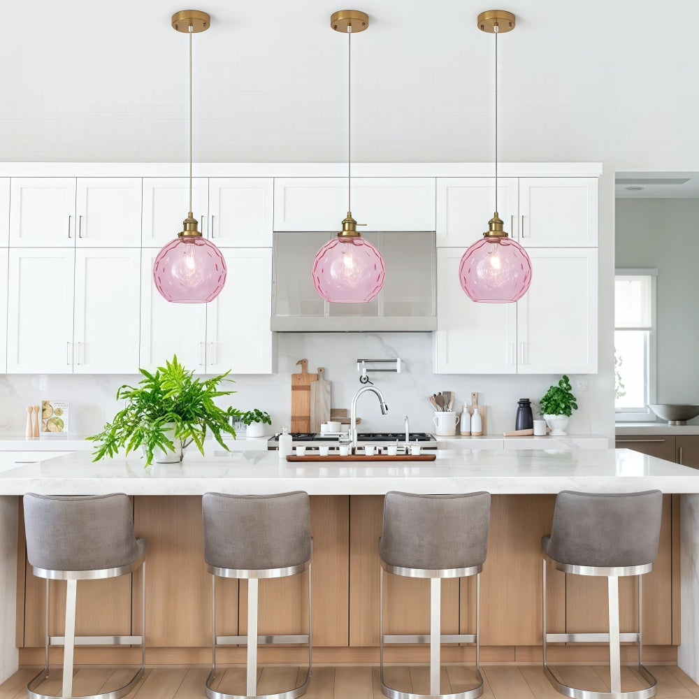 Single Hammered Glass Globe Pendant Light