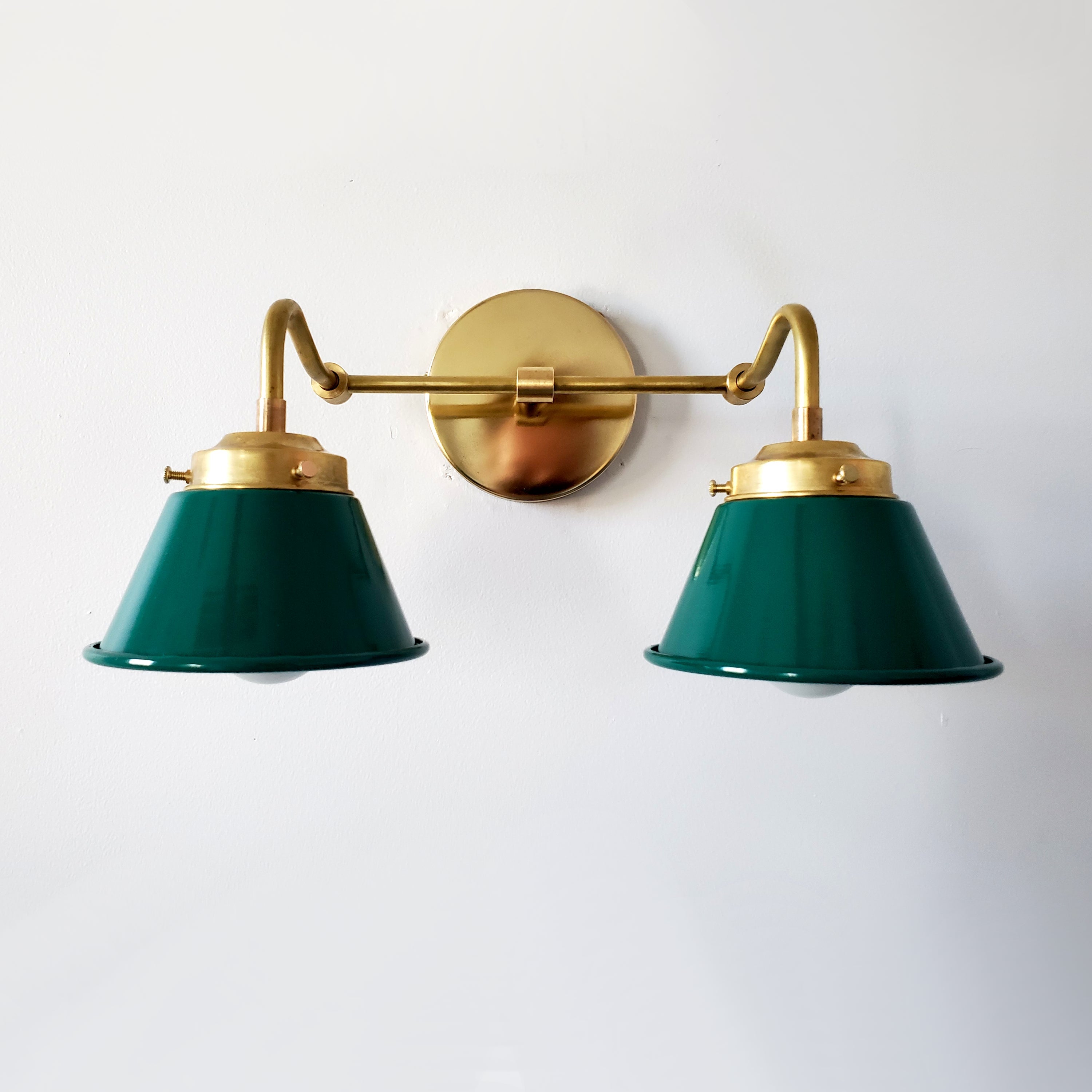Modern Double Cone Brass Sconce - Accent Lighting For Bathroom & Hallway