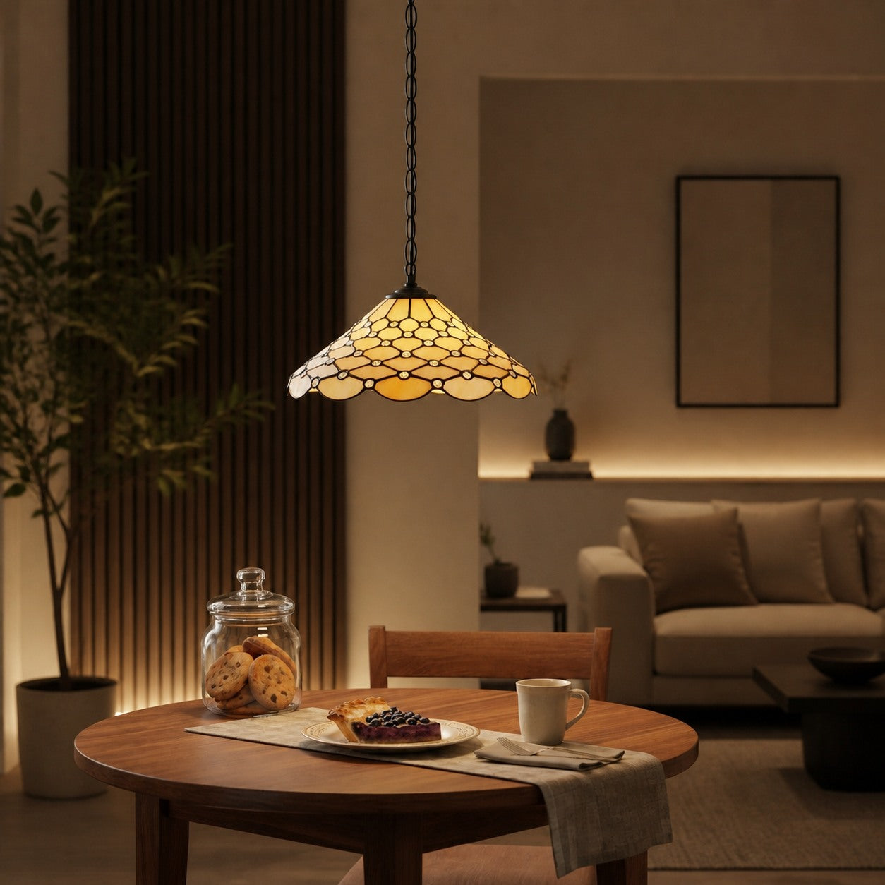 TF Pearl Pendant Light – With A Glass Shade and Adjustable Length for Dining and Kitchens