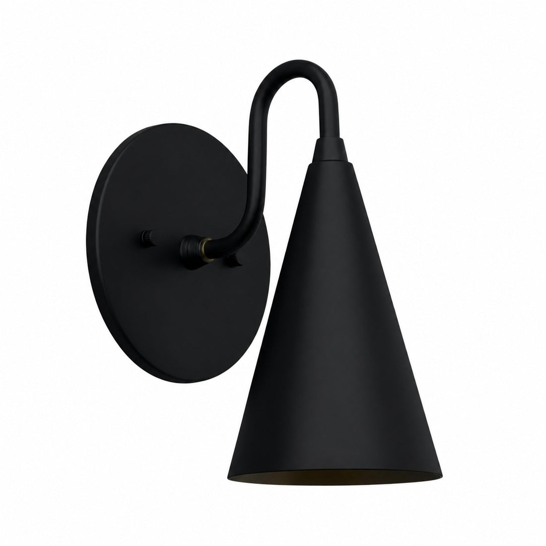 Curva Metal Cone Shade Sconce – Vintage Brass Wall Light for Entryway or Stairwell