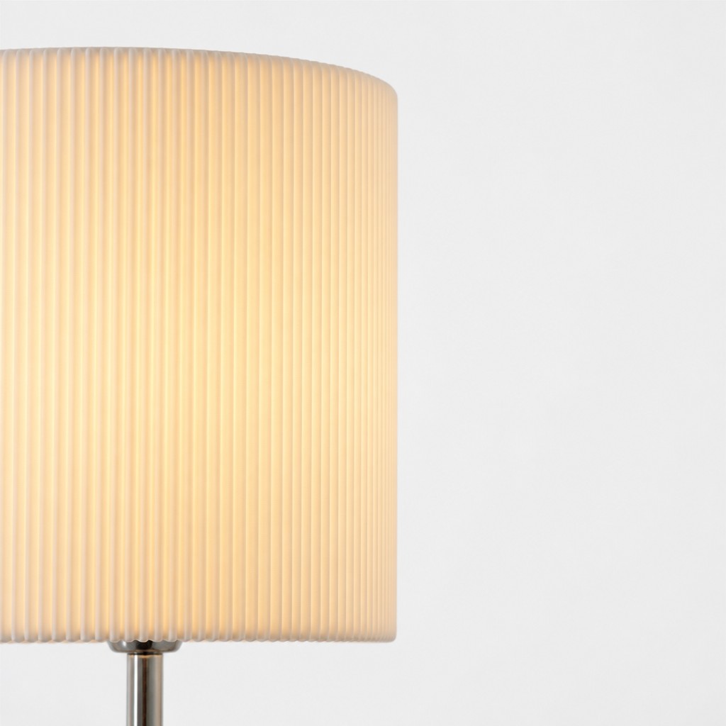 Solmire Pleated Wall Sconce - White Fabric Shade and Chrome Metal Frame for Bedroom and Living Room