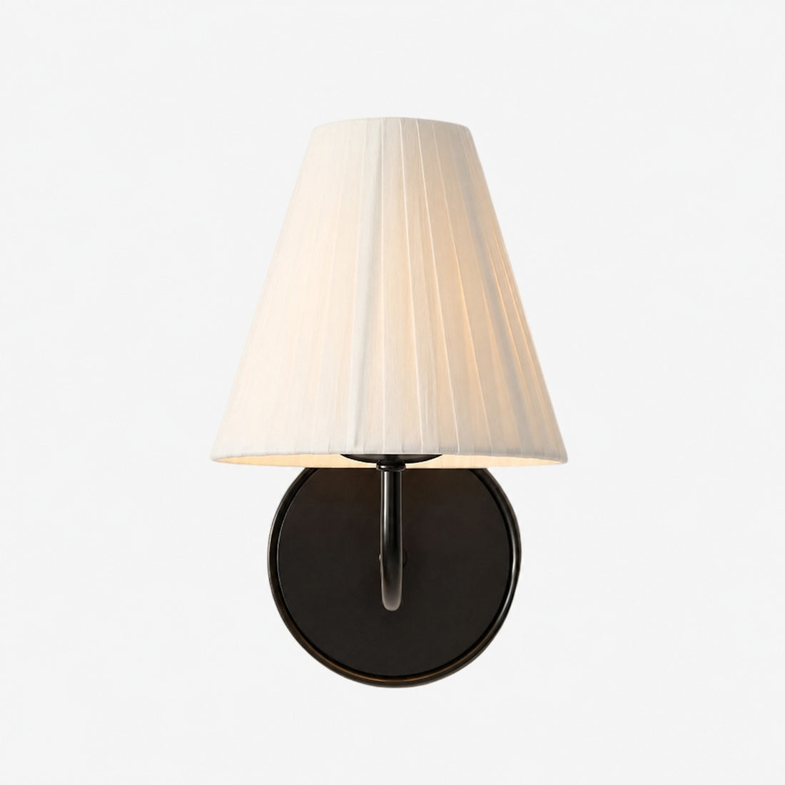 Fibura Sleek Metal Linen Shade Wall Light - Wall-Mounted Art
