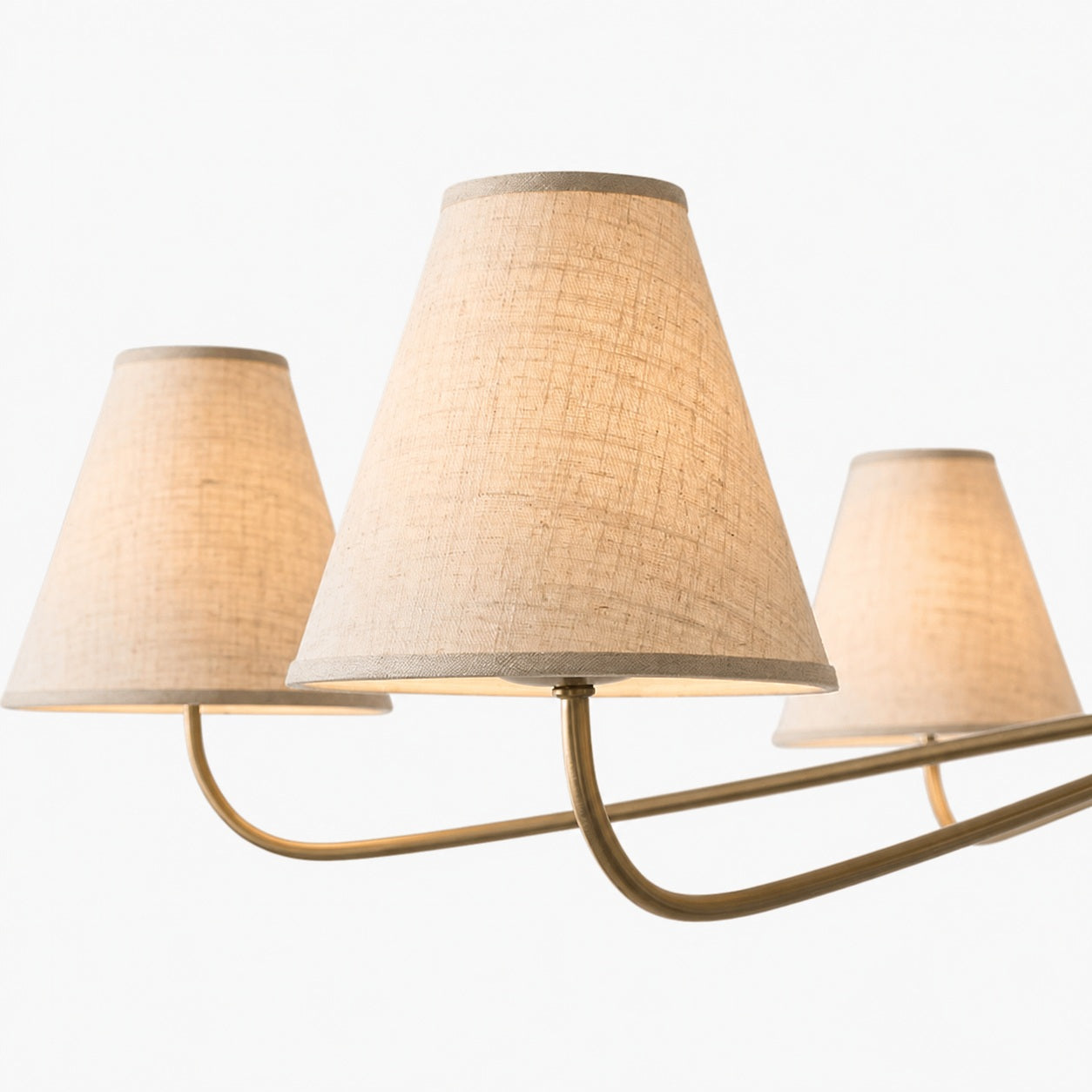 Fibura Metal Modern Linen Shade Linear Chandelier - Clean Lines