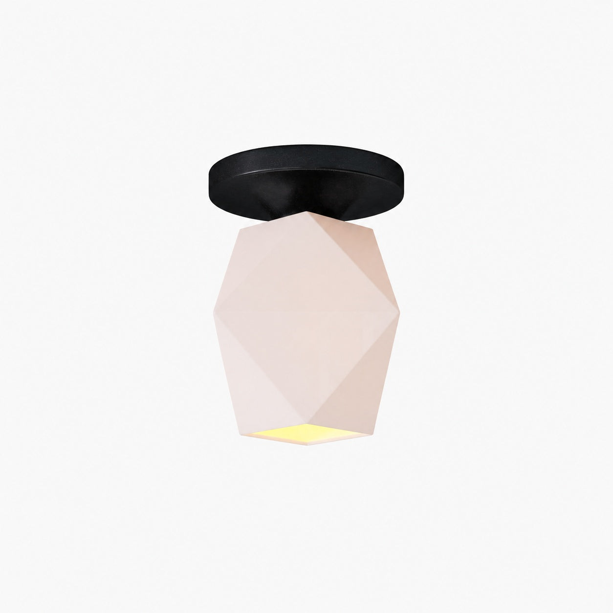 Talvior Sculptural Flush Mount Ceiling Light – Faceted Glass for Modern Interiors