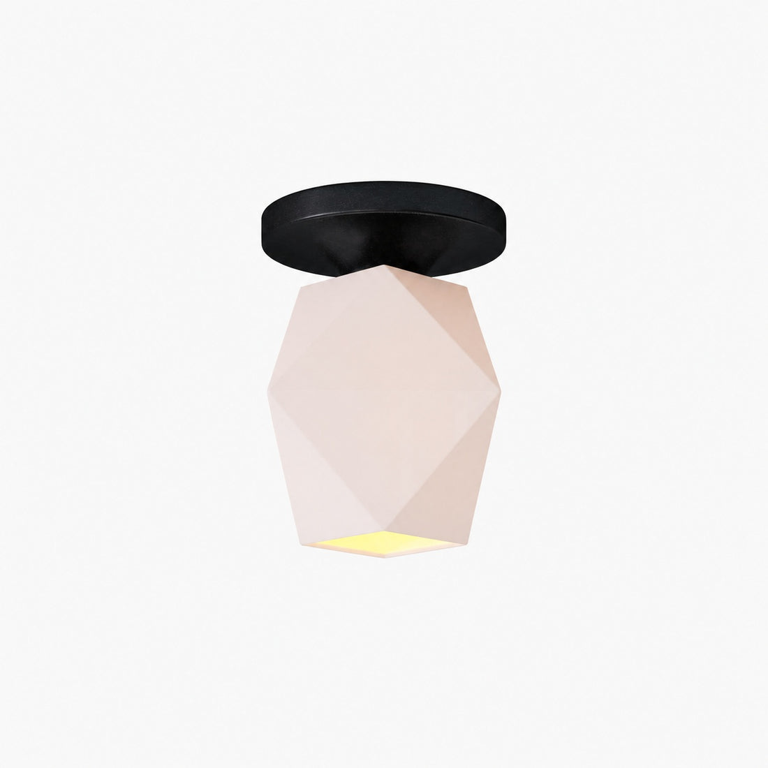 Talvior Sculptural Flush Mount Ceiling Light – Faceted Glass for Modern Interiors