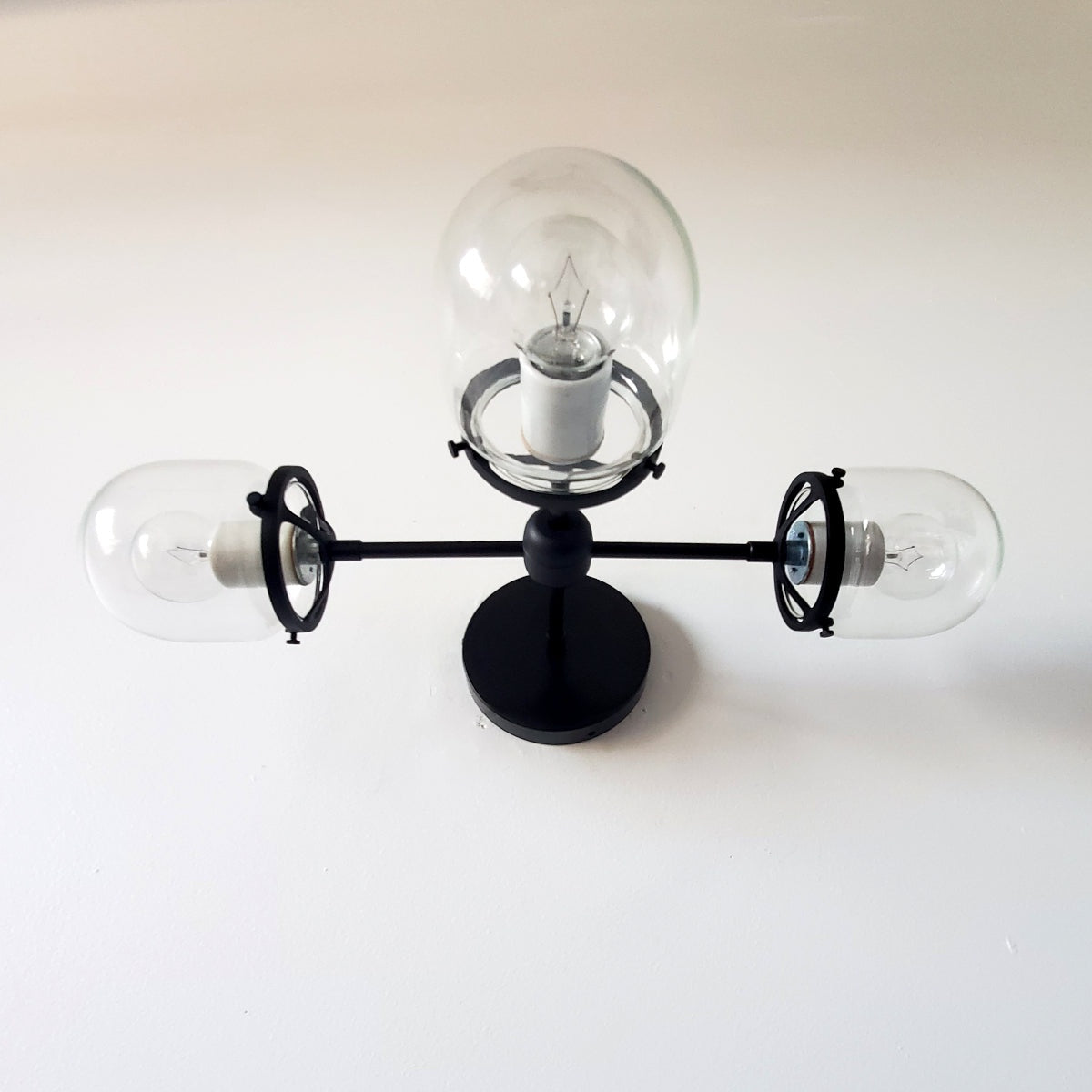 Stylish Three - Light Design Glass Shades Hallway Wall Light