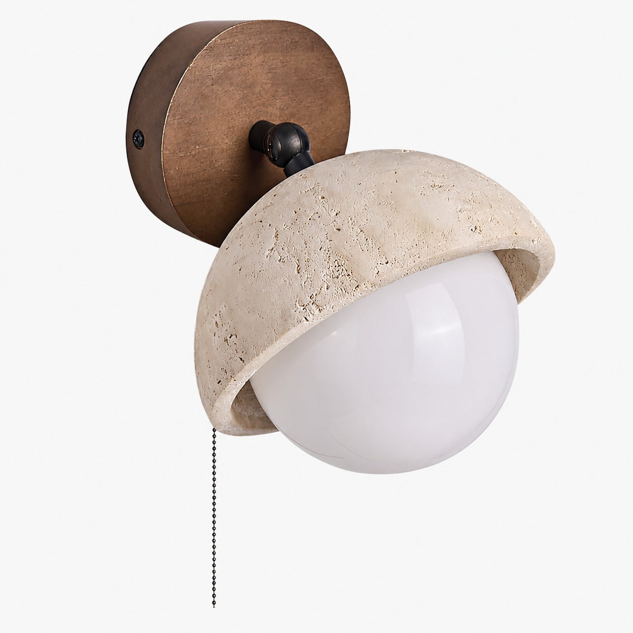 Modern Travertine Wall Lamp – Minimalist Stone Sconce for Bedroom Living Room Hallway