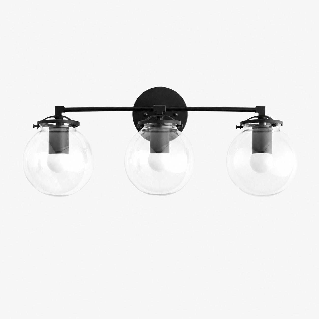 Glorica Glass 3 Shade Globe Vanity Light - Soft Bathroom Light Fixture