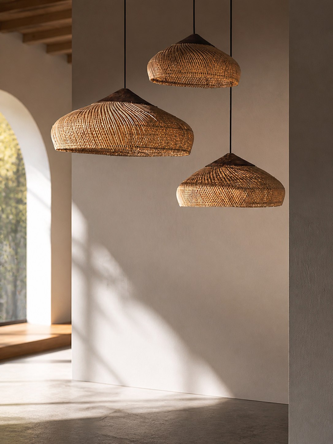 Harp Braided Rattan Pendant Lamp