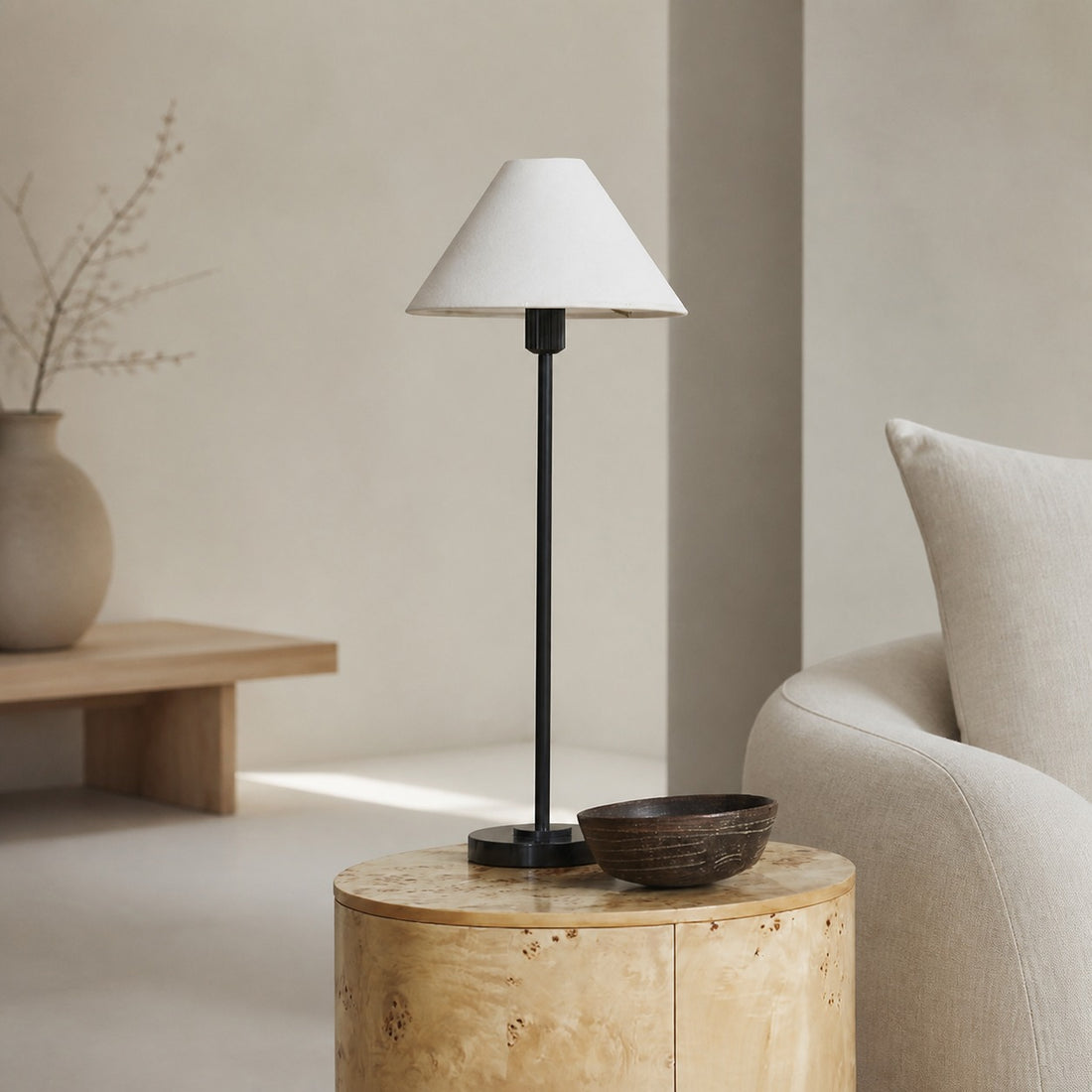 Diora Table & Floor Lamps - Linen Shade Modern Linear Style Sophisticated Accent