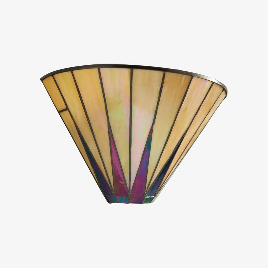 TF Dark Star Art Deco Star Tiffany Wall Sconce – Stained Glass Geometric Light for Hallway and Living Room