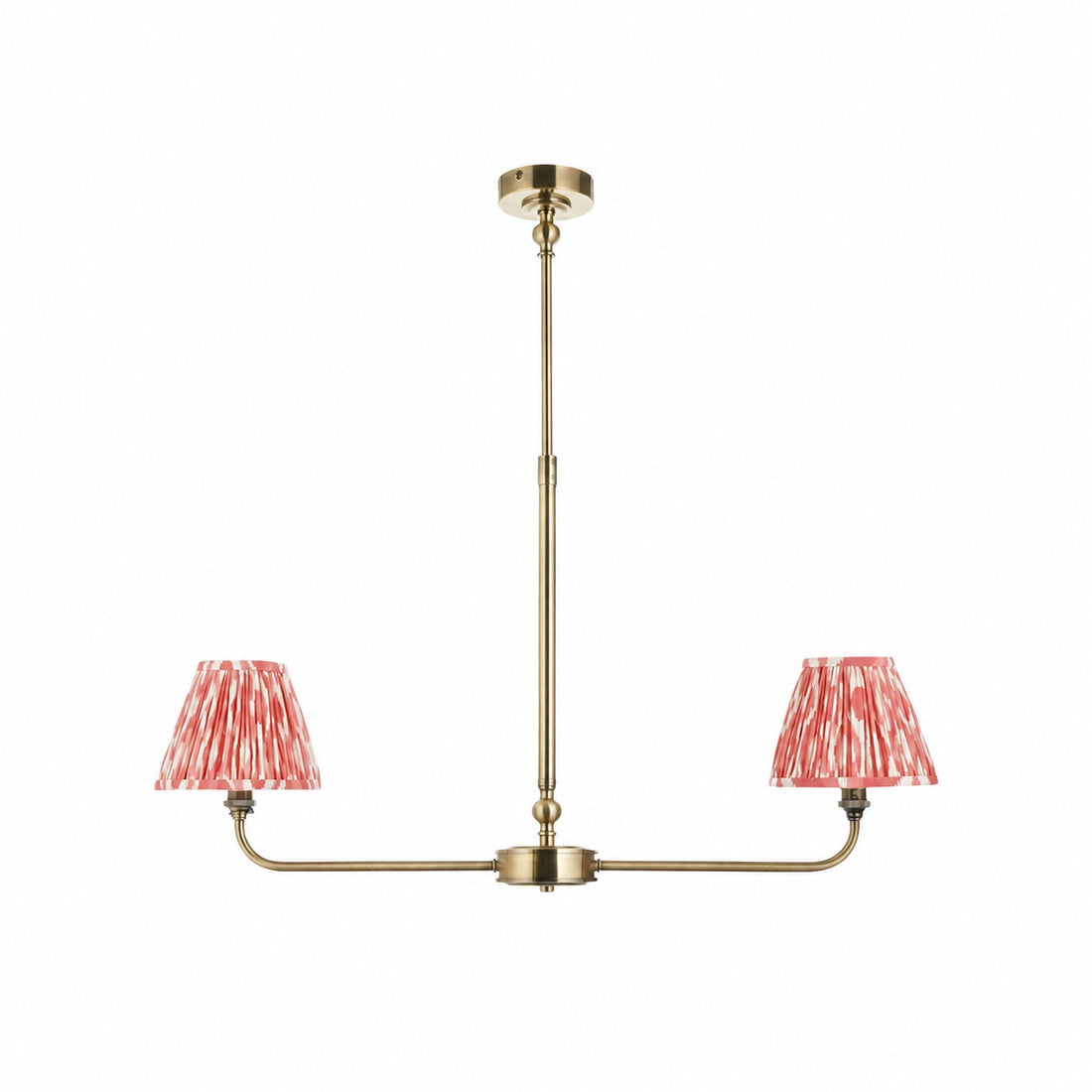 Zevatik Classic Ikat Patterned Fabric Chandelier - Metal Bracket Chandelier