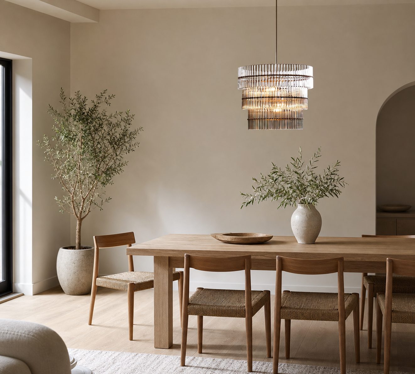 Lumora Crystal Pendant Light – Elegant Tumbled Brass & Cut Glass