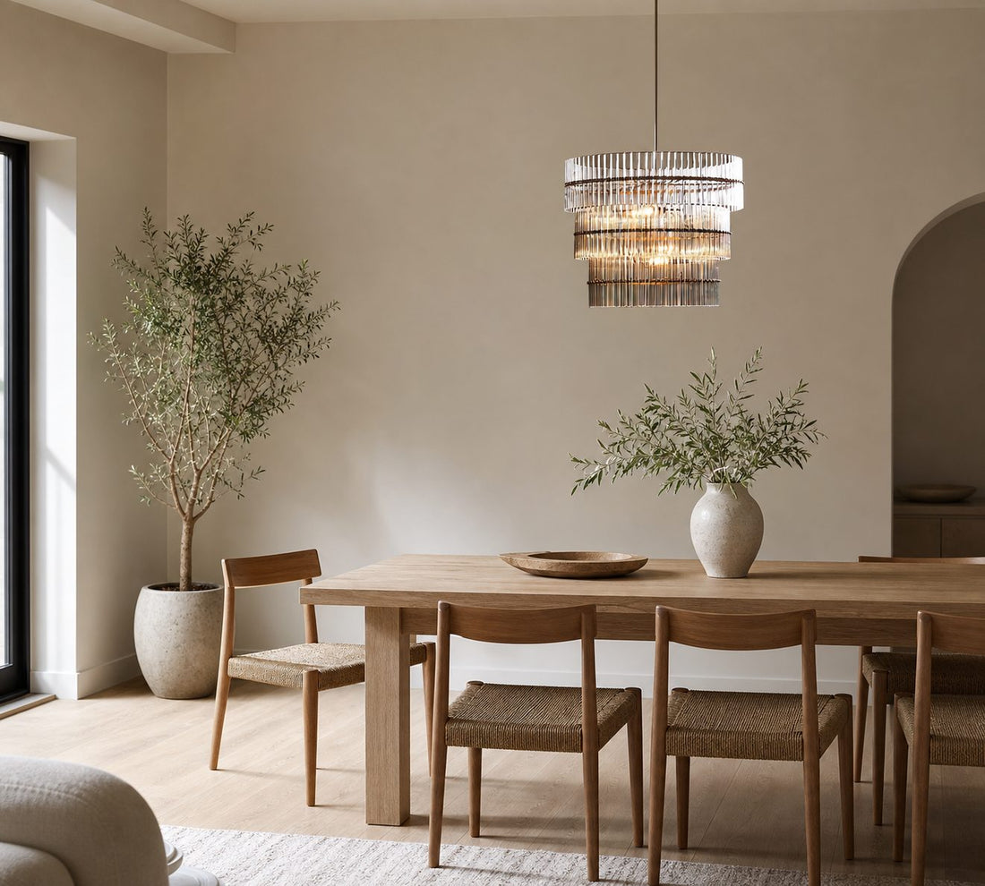 Lumora Crystal Pendant Light – Elegant Tumbled Brass & Cut Glass
