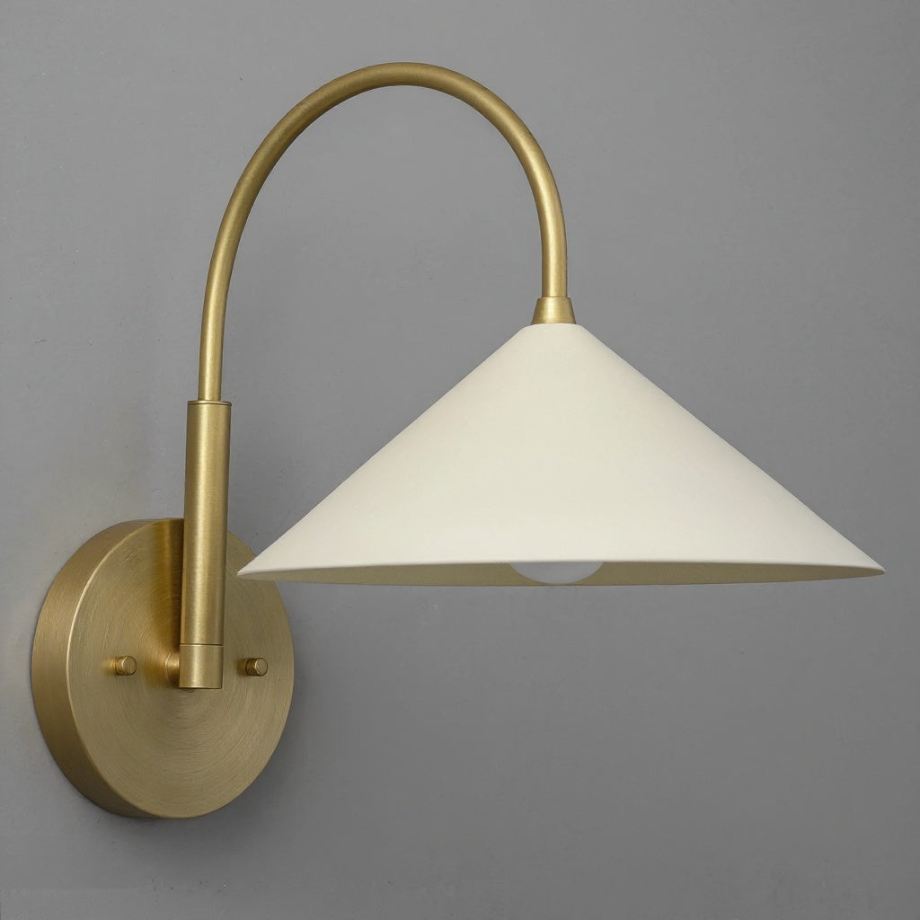 Curva Metal Vintage Wall Sconce  - Elegant Cone Shade for Bedrooms