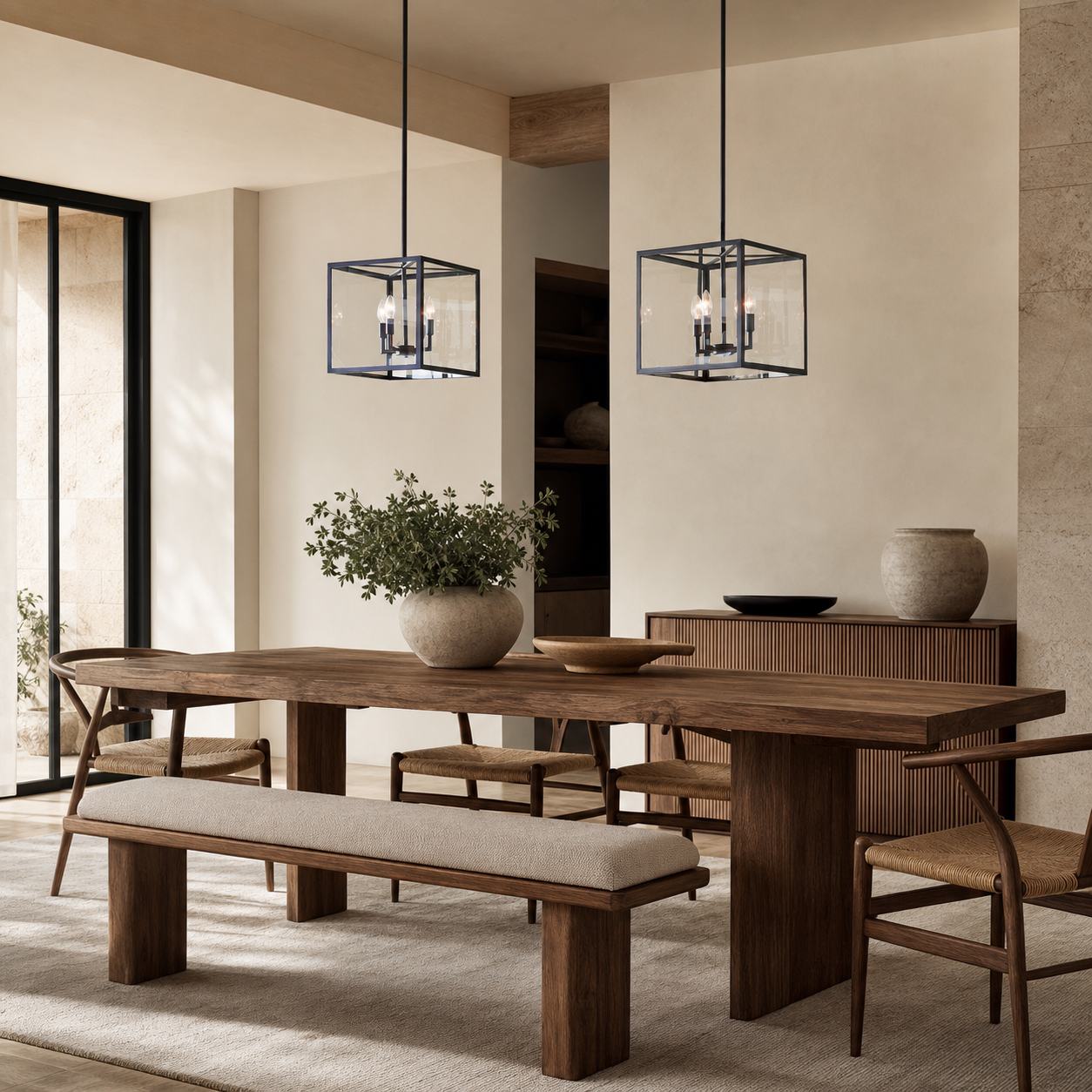 Ferrix Modern Outdoor Lantern Iron Pendant Lamp - Industial Glass Lighting Design