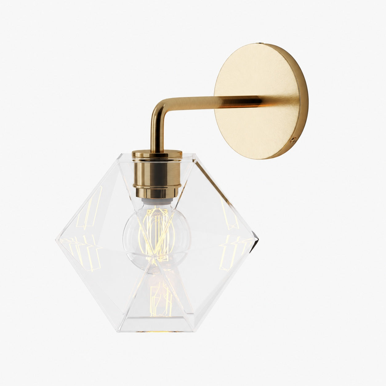 Talvior Geometric Modern Bathroom Sconce - Faceted Shade Light in Luxe Finishes