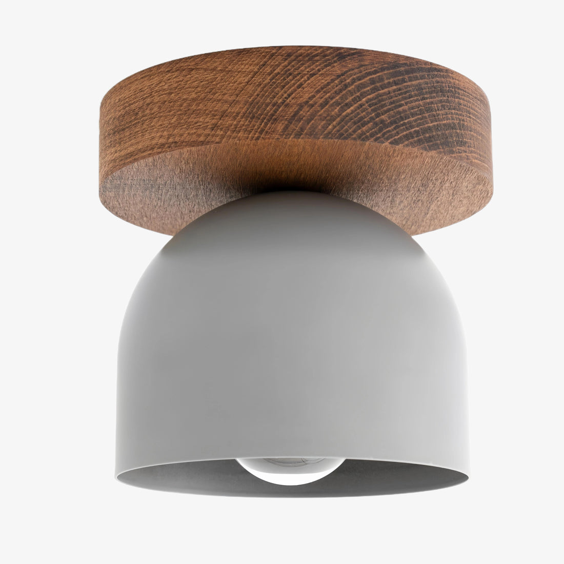 Metio Dome Modern Rustic Ceiling Light - Wooden and Metal Fusion