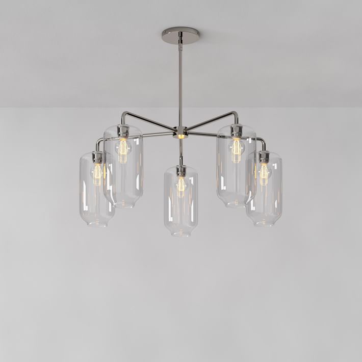 Lumivelle 5-Light Pebble Chandelier - Modern Glass Pendant Lighting