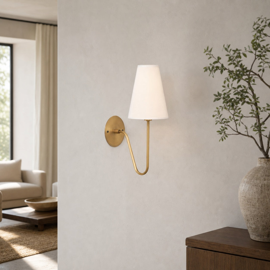Organic Glass Scoop Wall Light – Minimalist Modern Decorative Ambient Sconce for Living Room