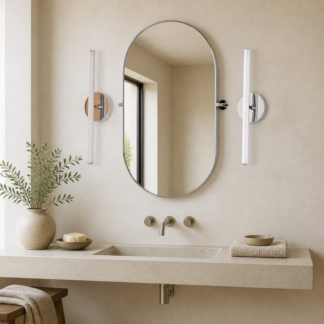 Voro Modern LED Wall Sconce - Metal Bathroom & Hallway Lighting Fixture