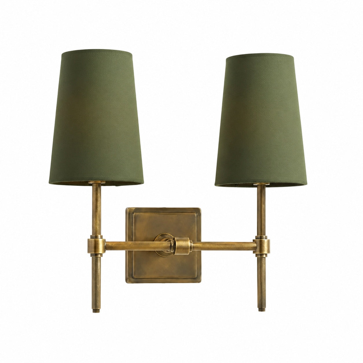 Derlina White Linen Shades Wall Lamp – Retro Metal Multi-Head Lighting Fixture