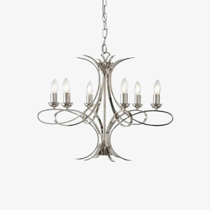 Foline Geometric Light Chandelier – Nickel Finish Ambient Glow for Hallways and Kitchens