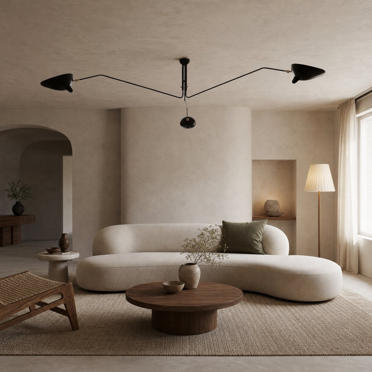 Arclume Arc Ceiling Lamp – Sculptural Design with Adjustable Arms for Modern Spaces N43