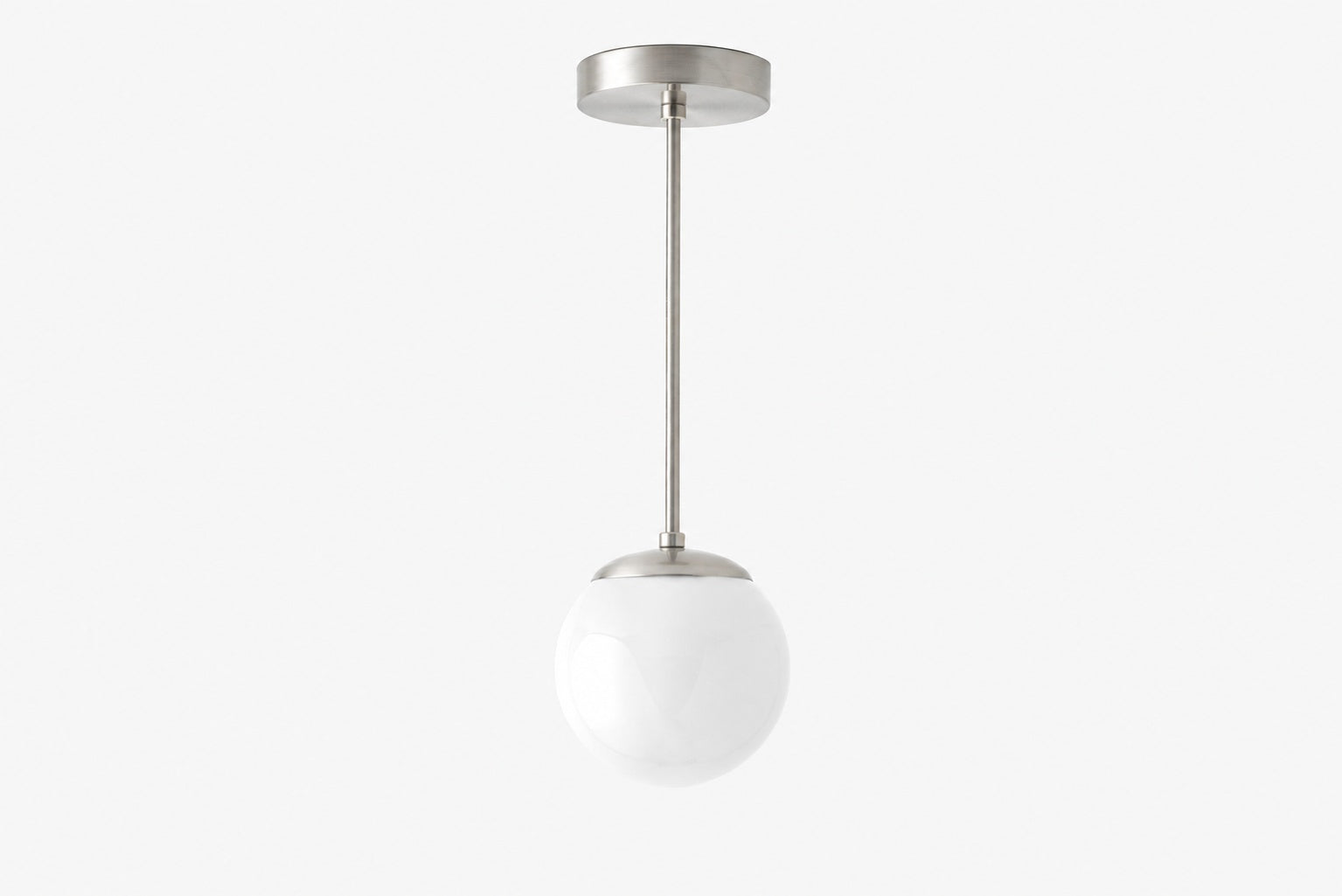 Glorica Glass White Globe Pendant Light - Mid Century Modern Glass Hanging Fixture