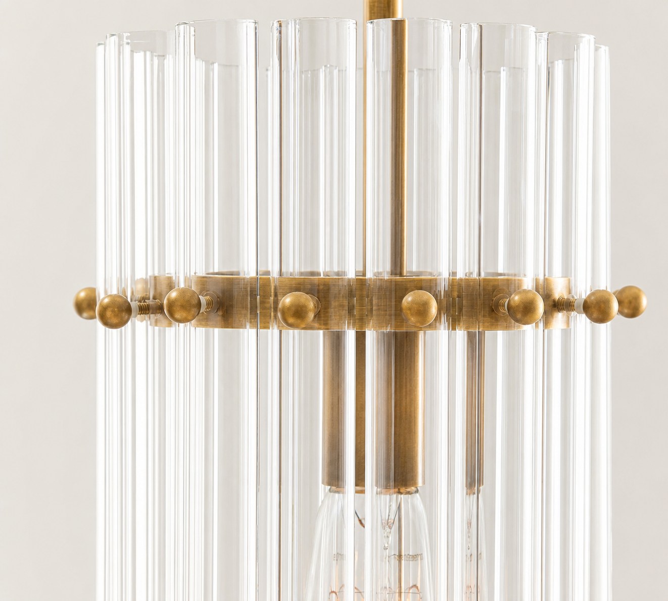 Lumora Crystal Pendant Light – Elegant Tumbled Brass & Cut Glass