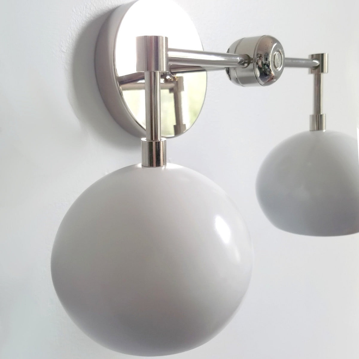 White Shades Wall Sconce - Double Head Vanity Bathroom Light