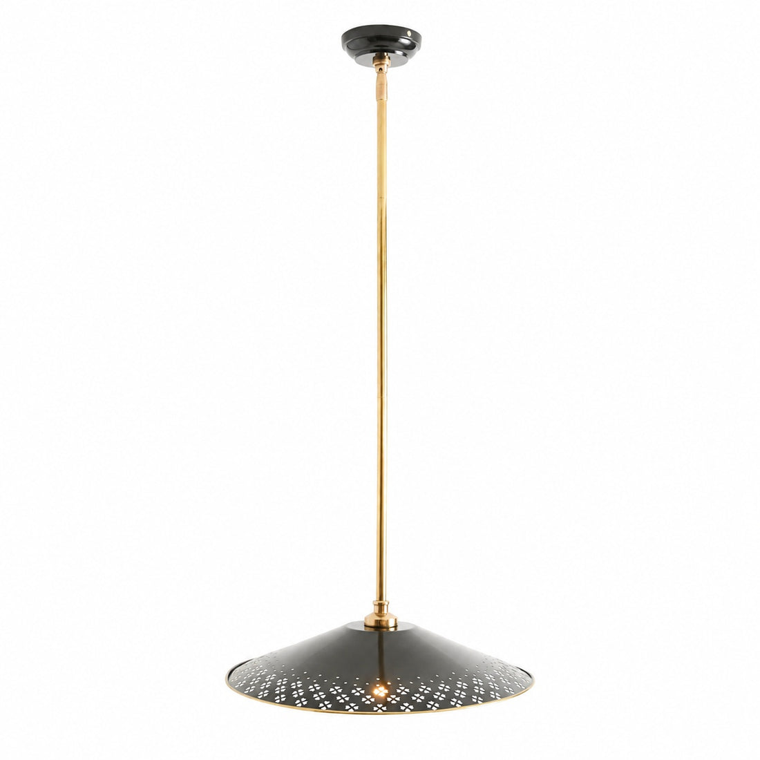 Auriglow Enameled Brass Pendant With Clover Cutout Shade