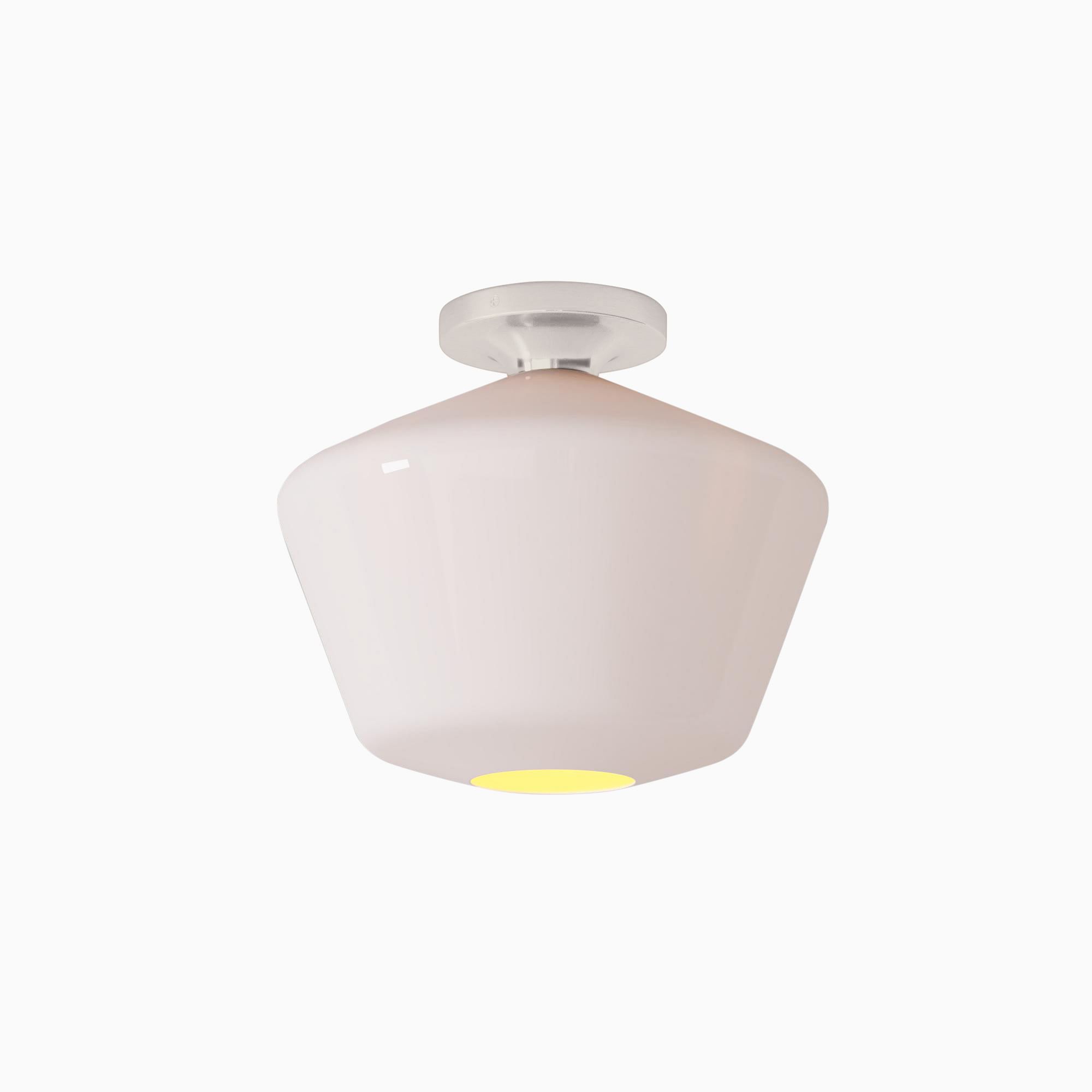 Merin Minimalist Sleek Geometric Glass Flushmount Light