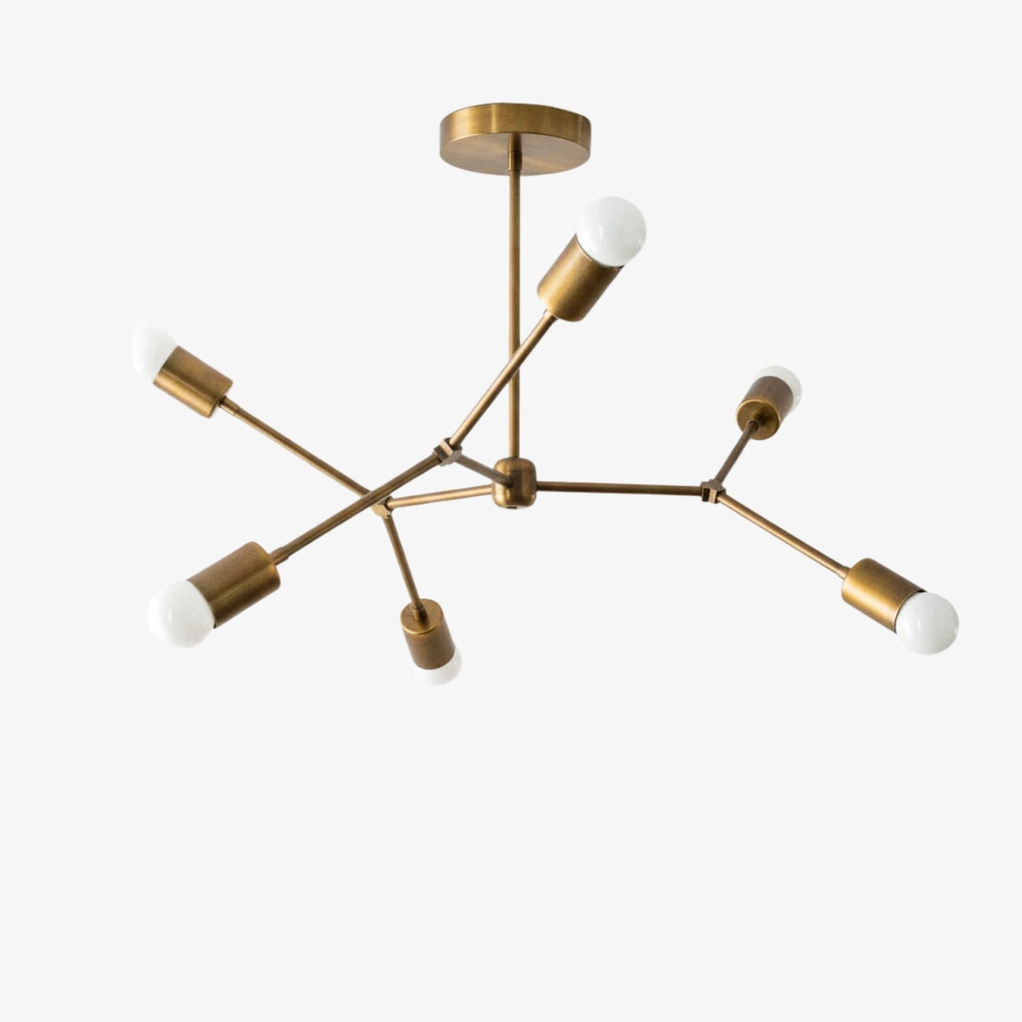 Lunivera Industrial Metal Chandelier – Sleek Geometric Ceiling Light Fixture for Living Room