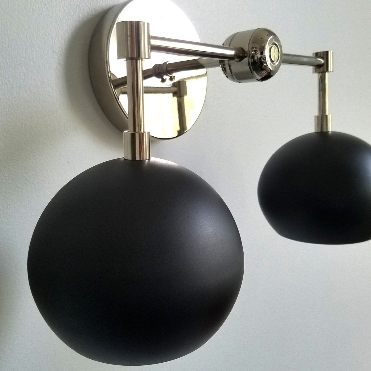 Black Shades Sconce - Double Head Matte Vanity Wall Light For Bedroom