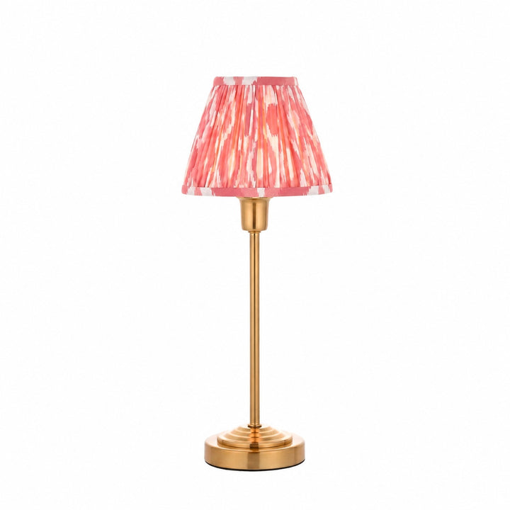 Bronzuno Patterned Fabric Table Lamp - Brass or Bronze Finish Modern-Bohemian Bedside & Living Space Light