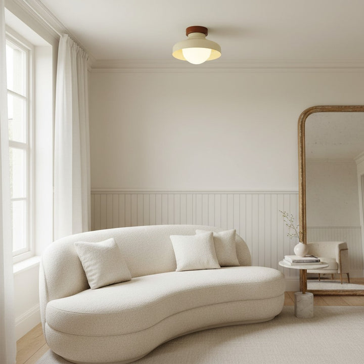 Elystra Modern Ceiling Light Minimalist Glass Shade Metal Fixture for Living Room Kitchen Hallway