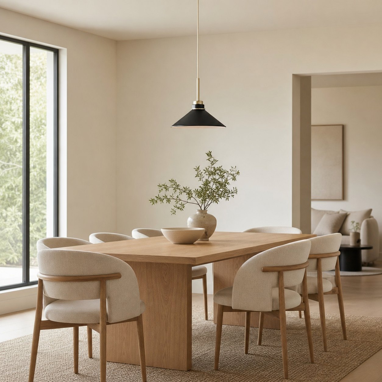 Aurenza Modern Farmhouse Pendant Light - Adjustable Shade for Warm Ambiance