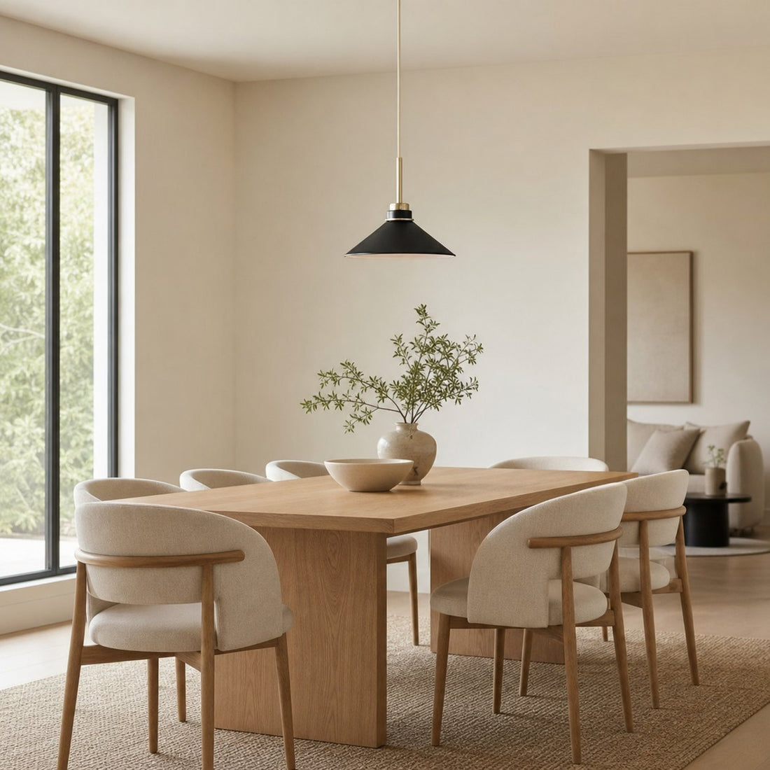 Aurenza Modern Farmhouse Pendant Light - Adjustable Shade for Warm Ambiance